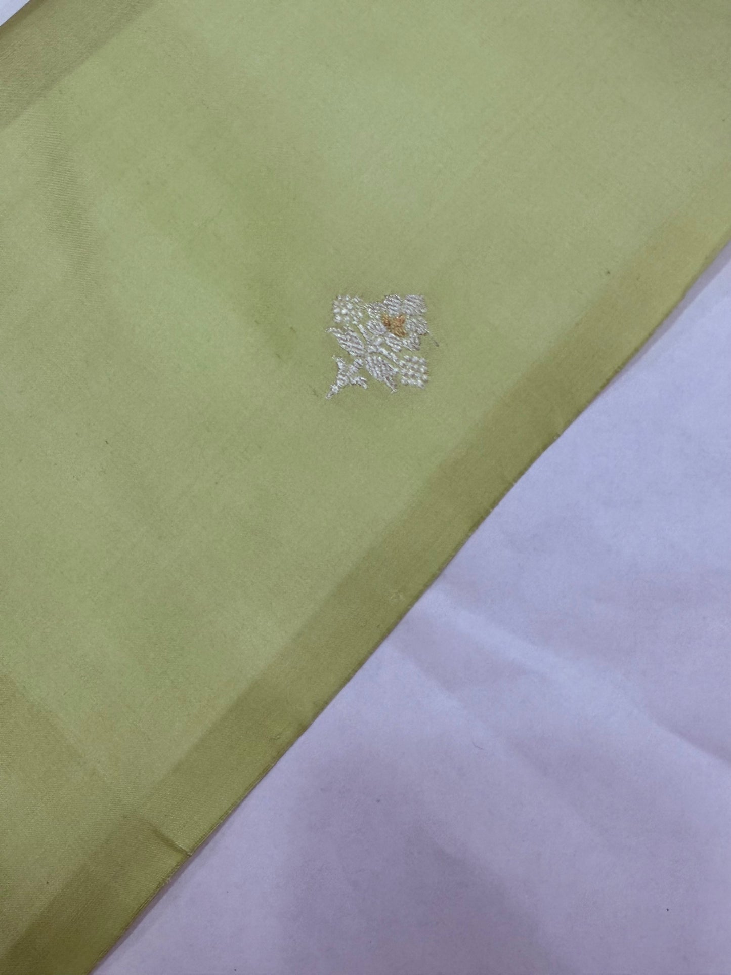 Handwoven Pistachio Color Katan Silk Fabrics