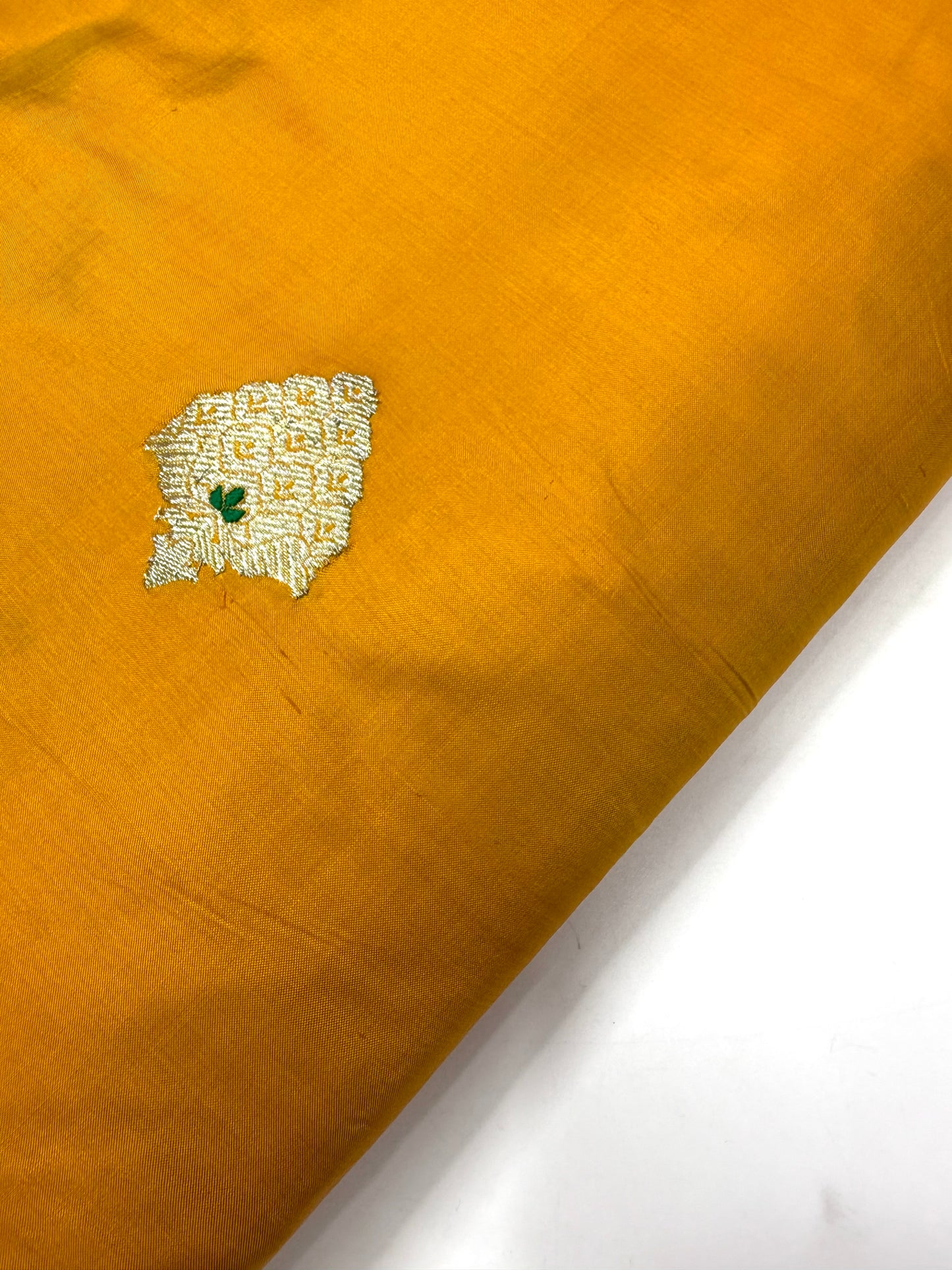 Handwoven Mustard Yellow Color Katan Silk Fabrics