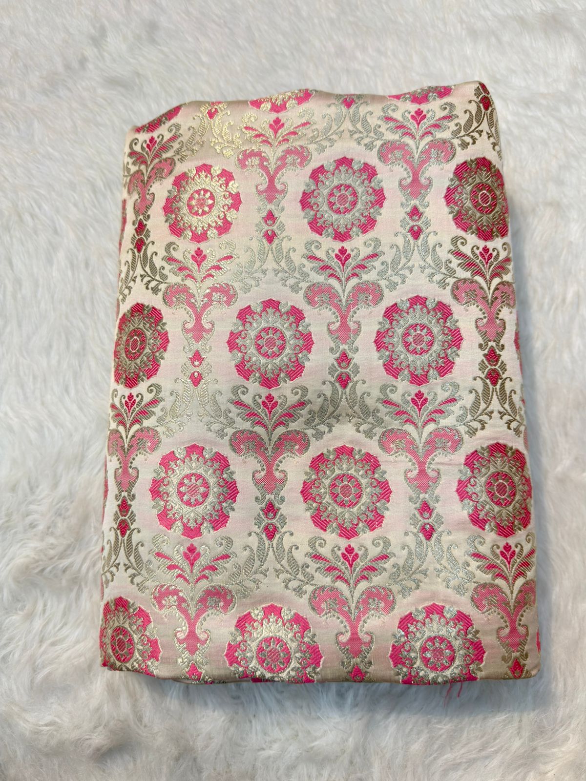 Ivory Colour Banarasi Khimkhab Fabrics