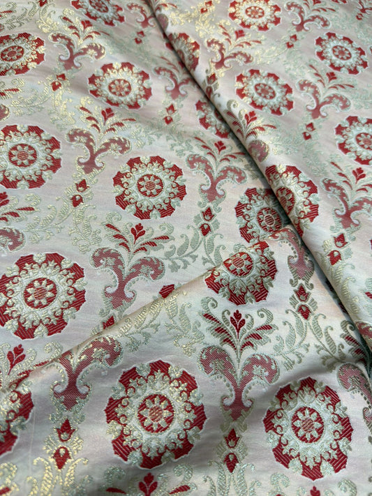 Ivory Colour Banarasi Khimkhab Fabrics