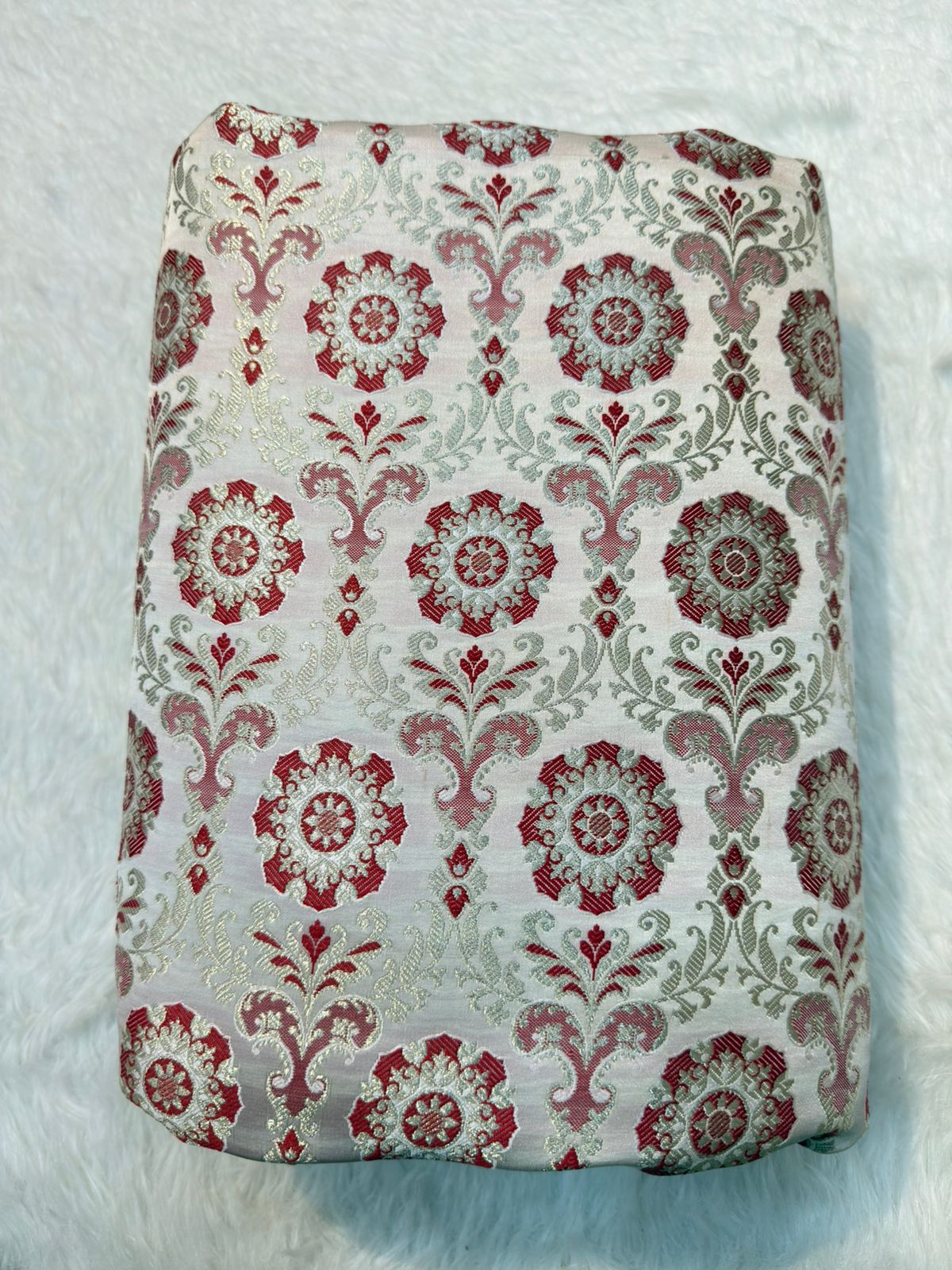 Ivory Colour Banarasi Khimkhab Fabrics