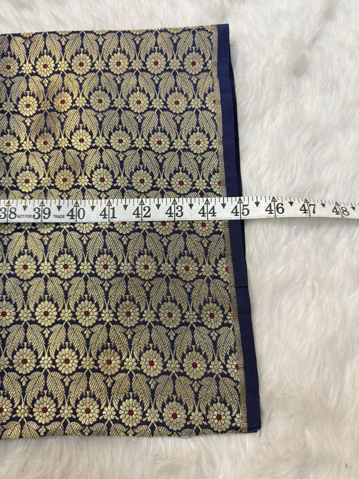 Pure Banarasi Brocade Navy Blue Colour Fabrics