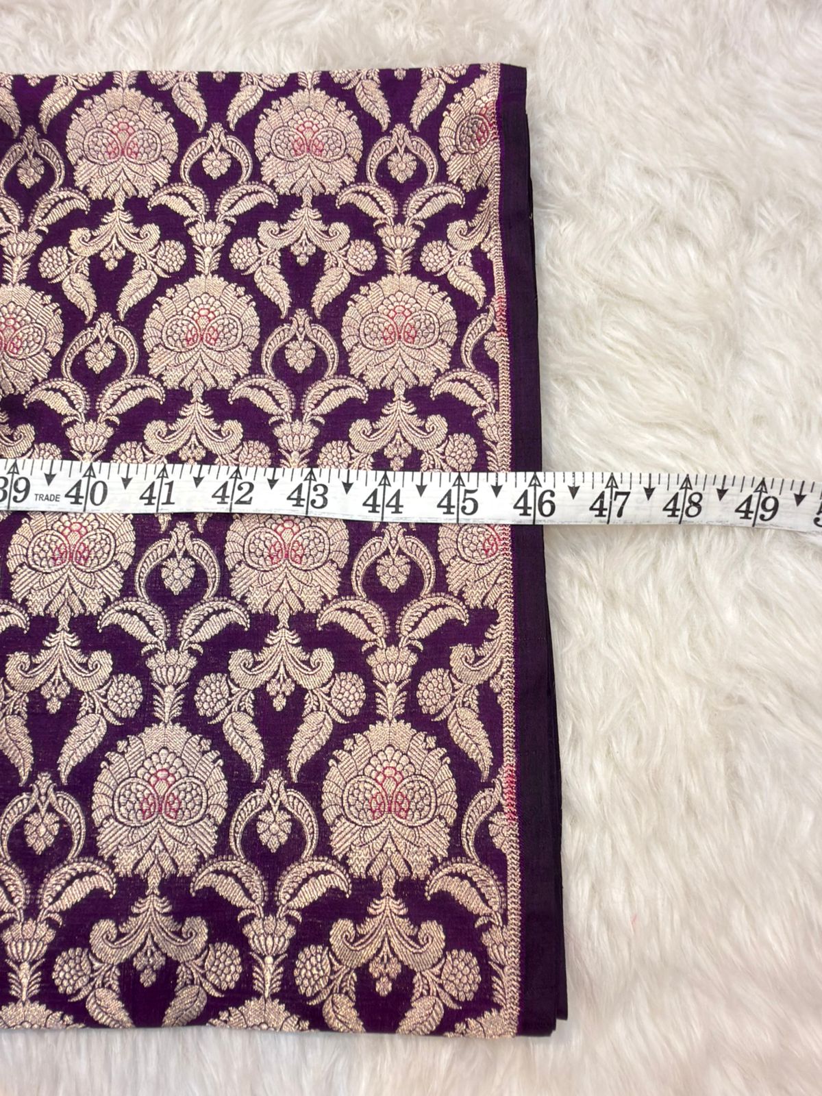 Pure Banarasi Brocade Purple Color Fabrics