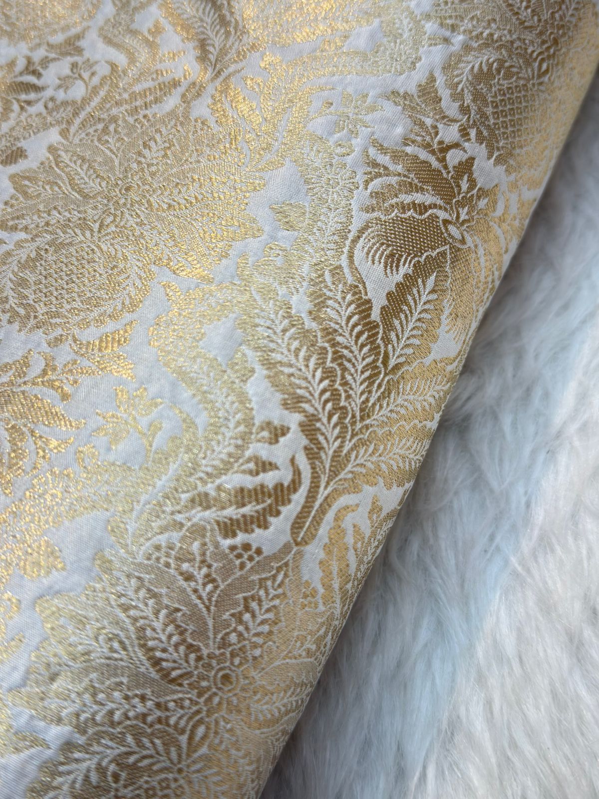 White Colour Pure Munga Silk Fabrics
