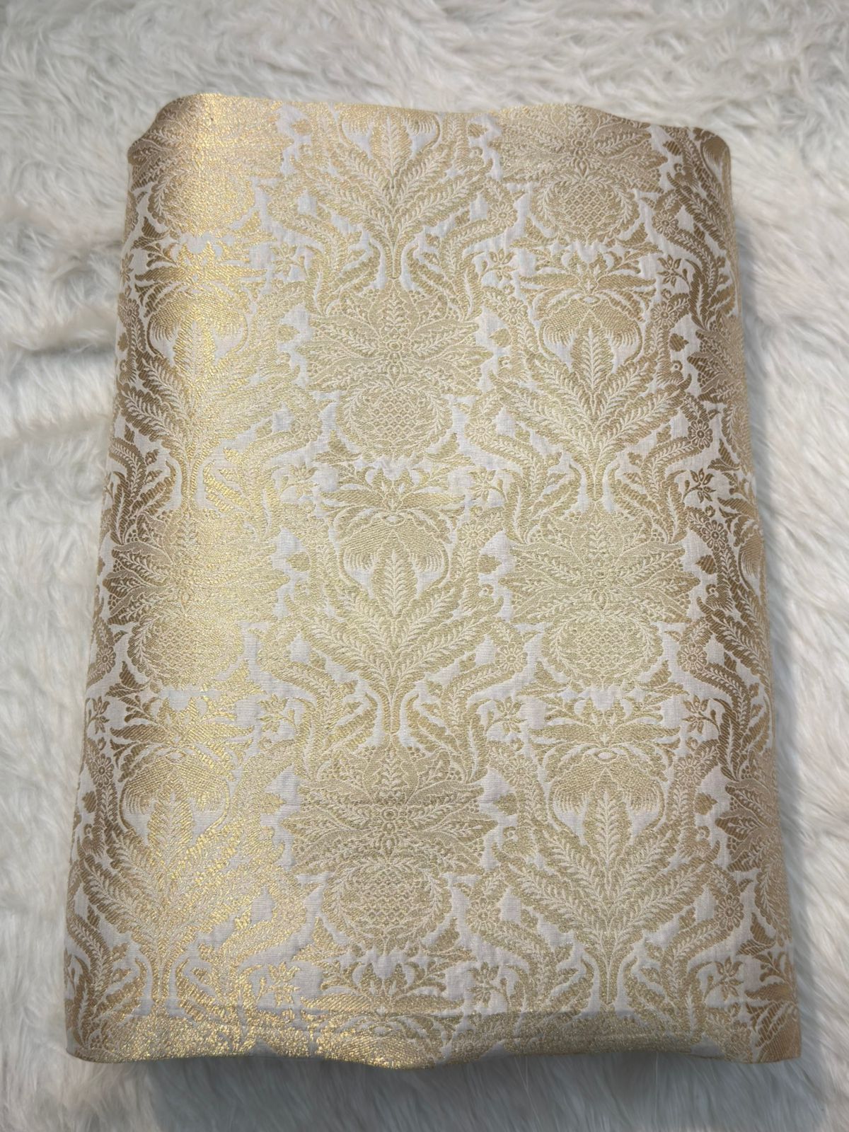 White Colour Pure Munga Silk Fabrics