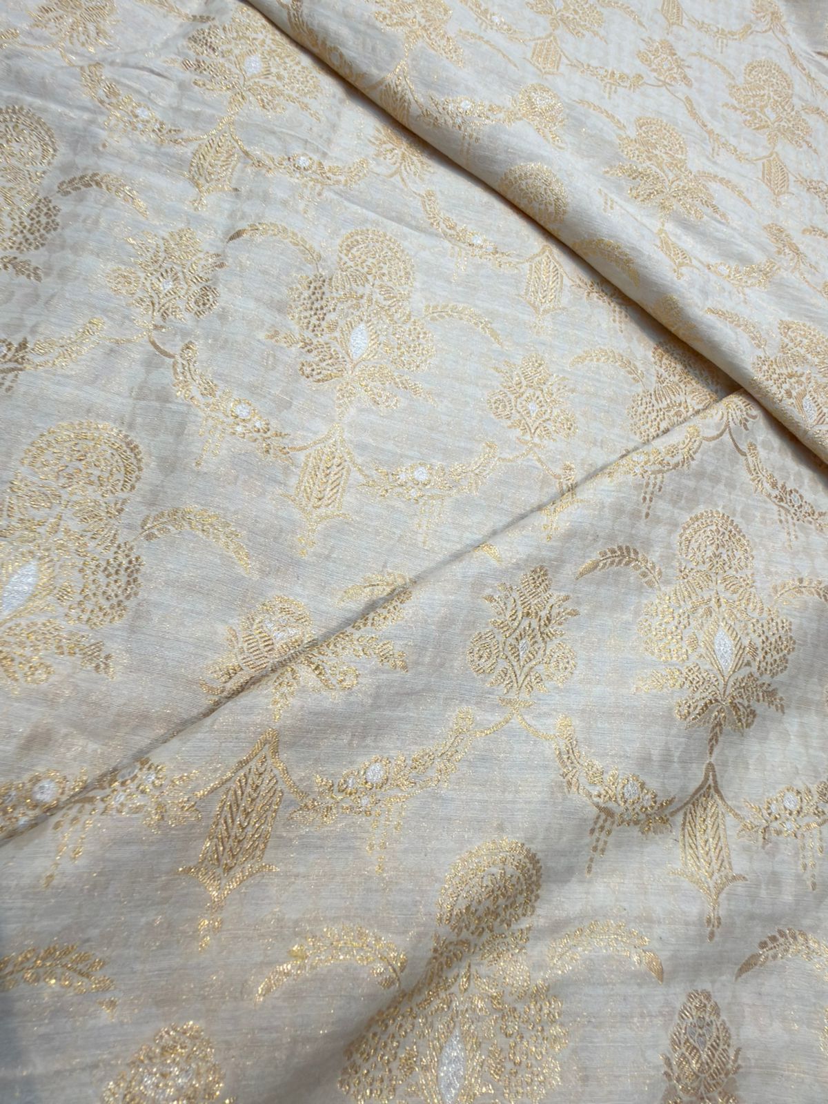 Ivory Colour Pure Munga Silk Fabrics