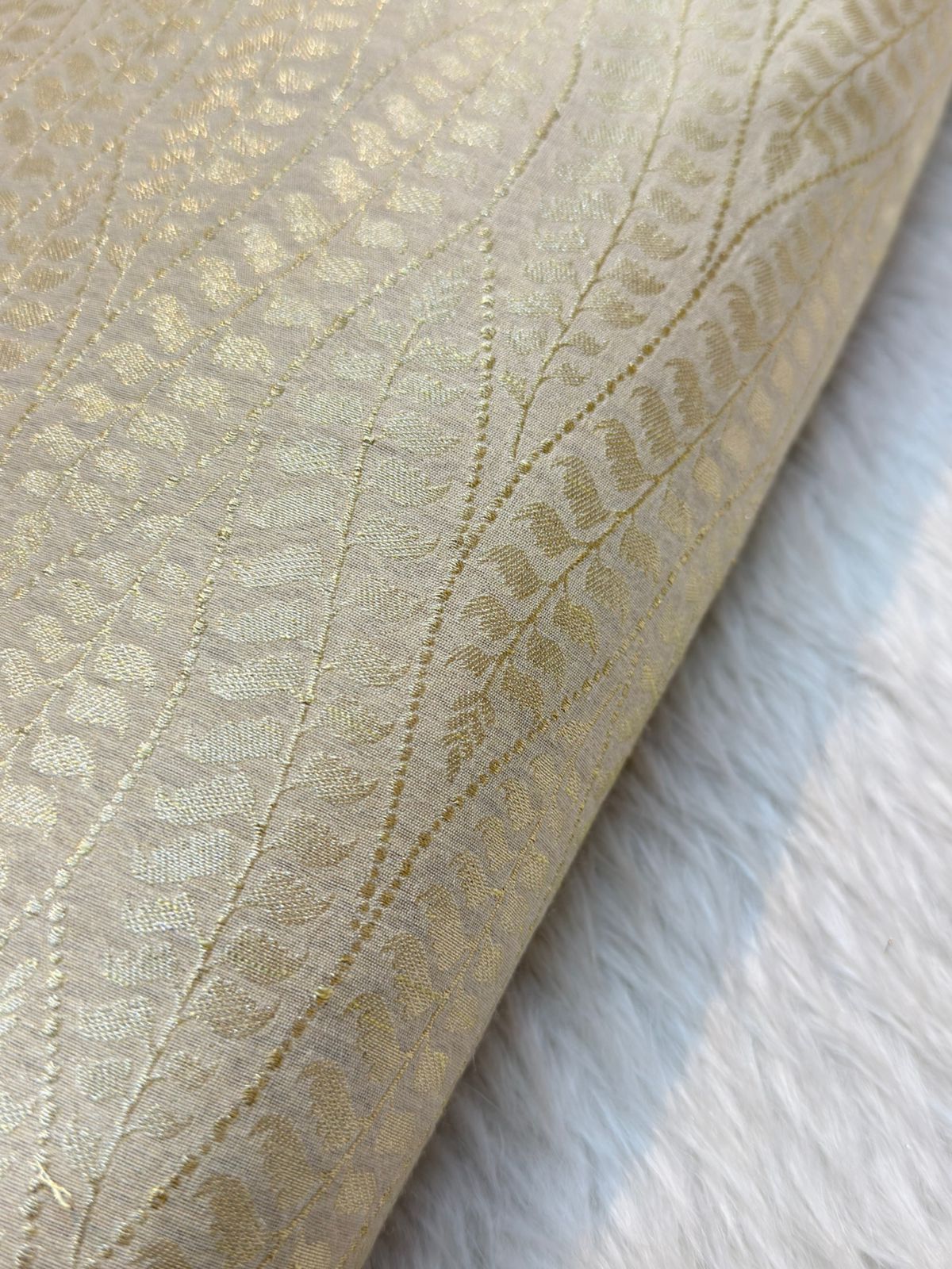 Ivory Colour Pure Munga Silk Fabrics
