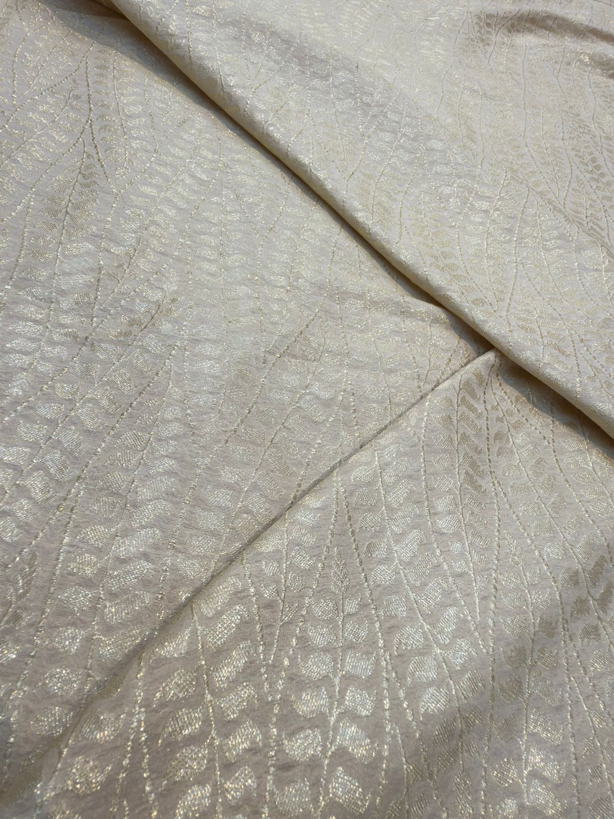 Ivory Colour Pure Munga Silk Fabrics