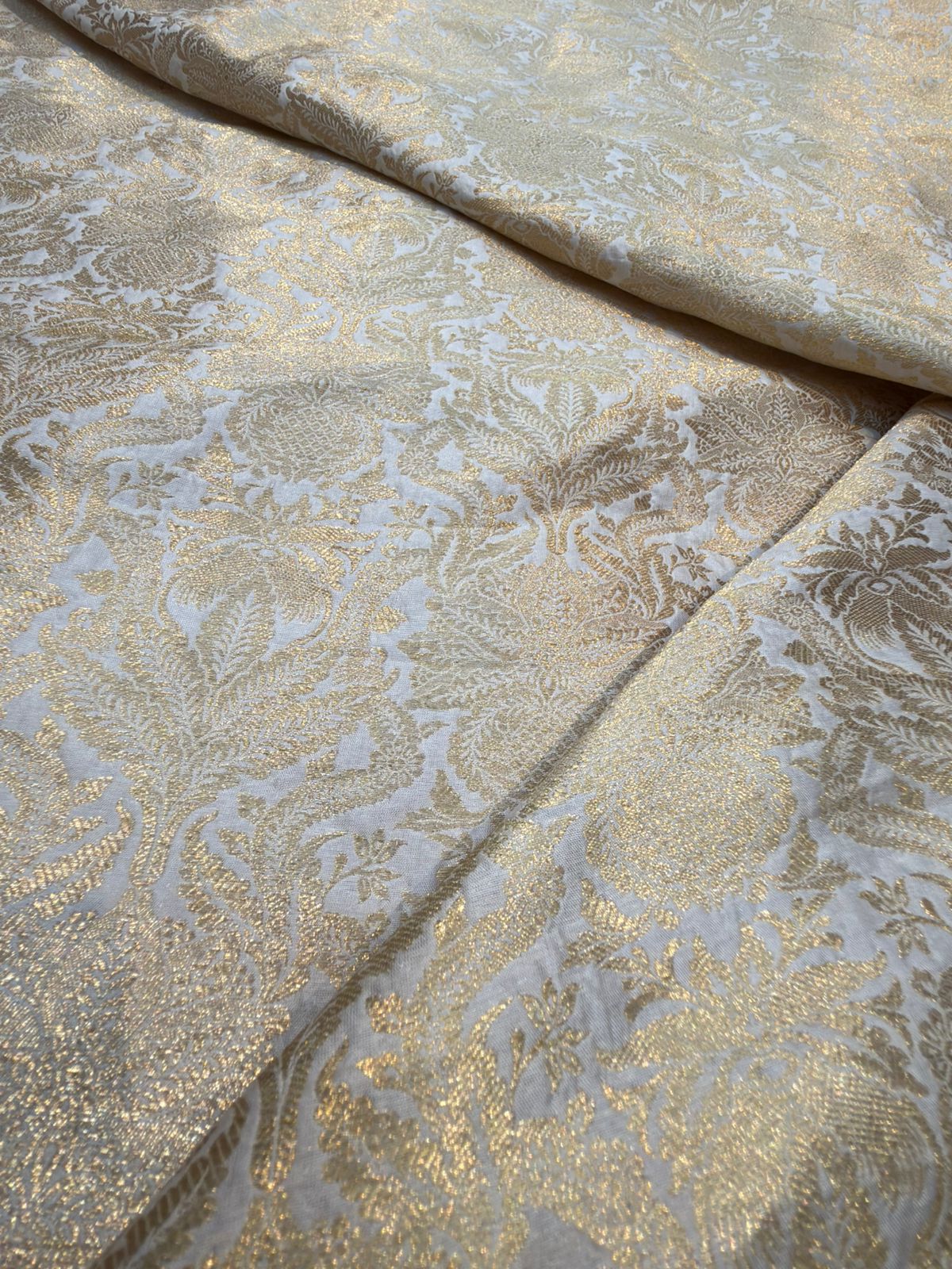 White Colour Pure Munga Silk Fabrics