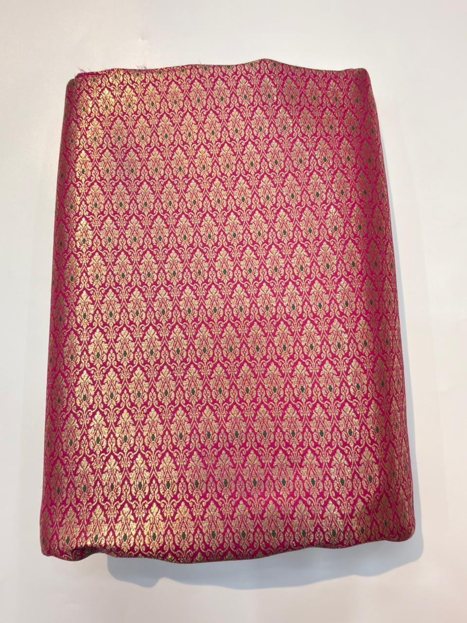 Rani Pink Colour Blended Brocade Fabrics