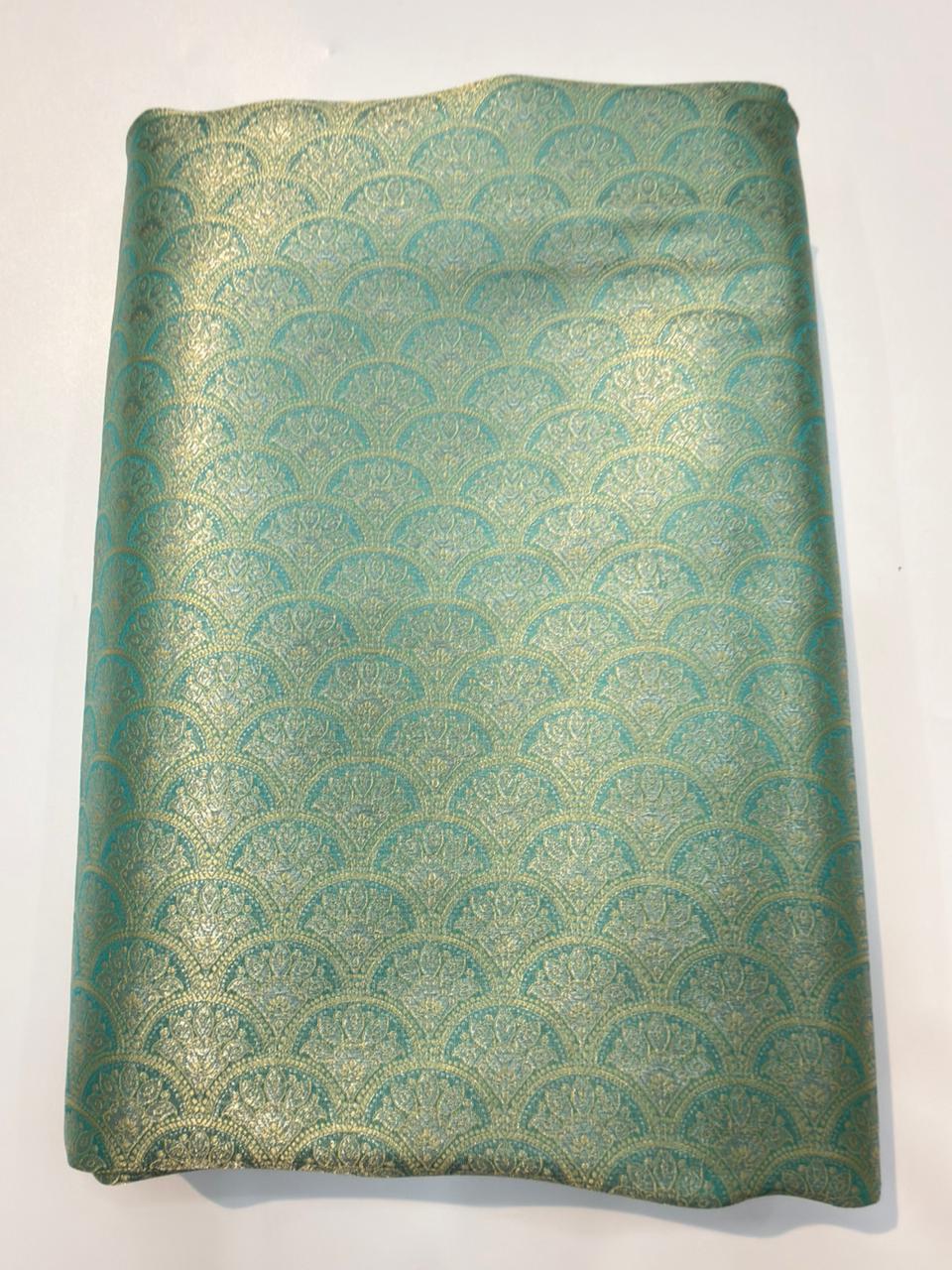 Sky Blue Colour Blended  Brocade Fabrics