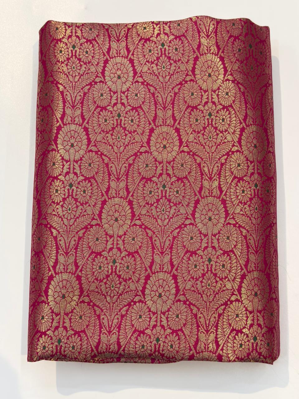 Rani Pink Colour Blended Brocade Fabrics
