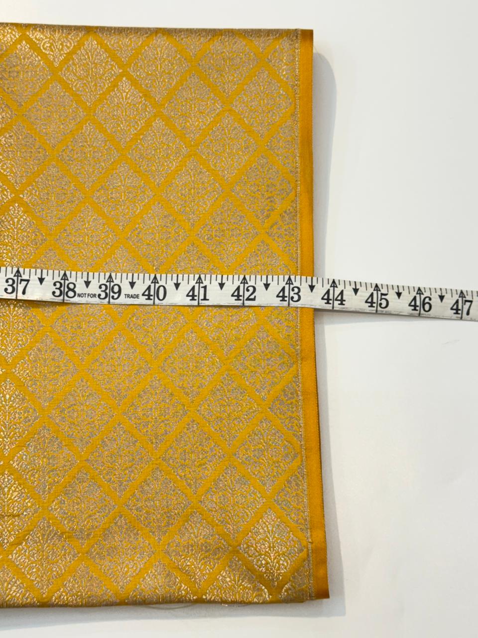 Yellow Colour Blended Brocade Fabrics
