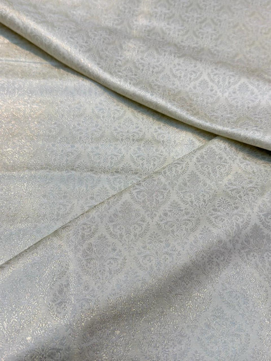 Ivory Colour Blended Brocade Fabrics