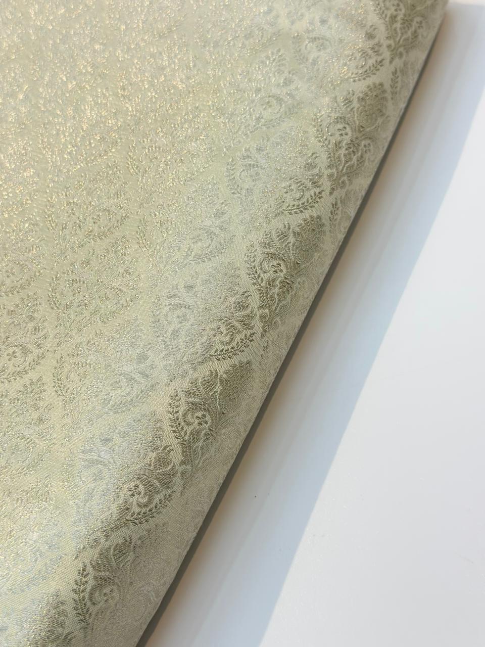 Ivory Colour Blended Brocade Fabrics