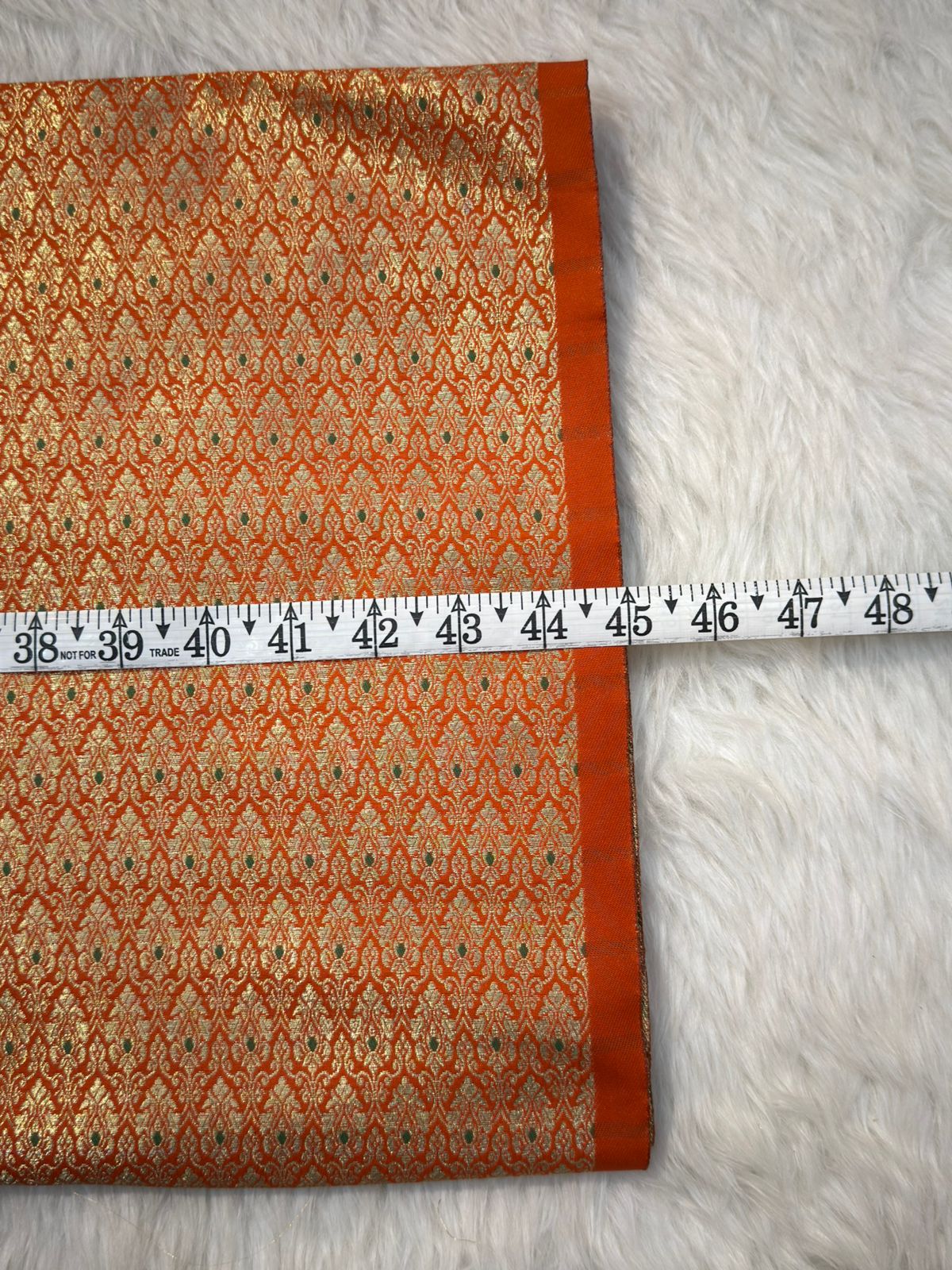 Orange Colour Blended Brocade  Fabrics