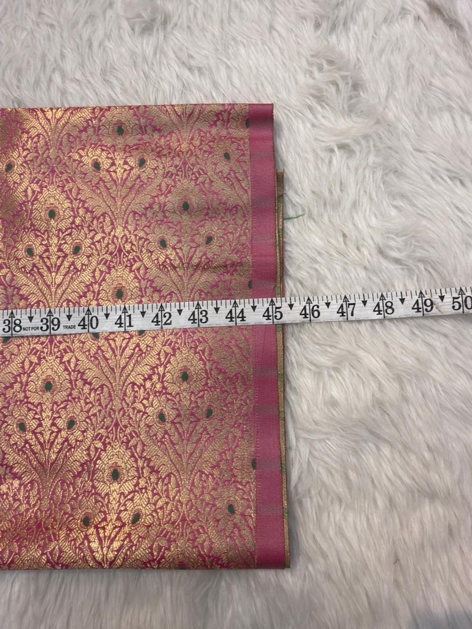 Pink Colour Blended Brocade Fabrics