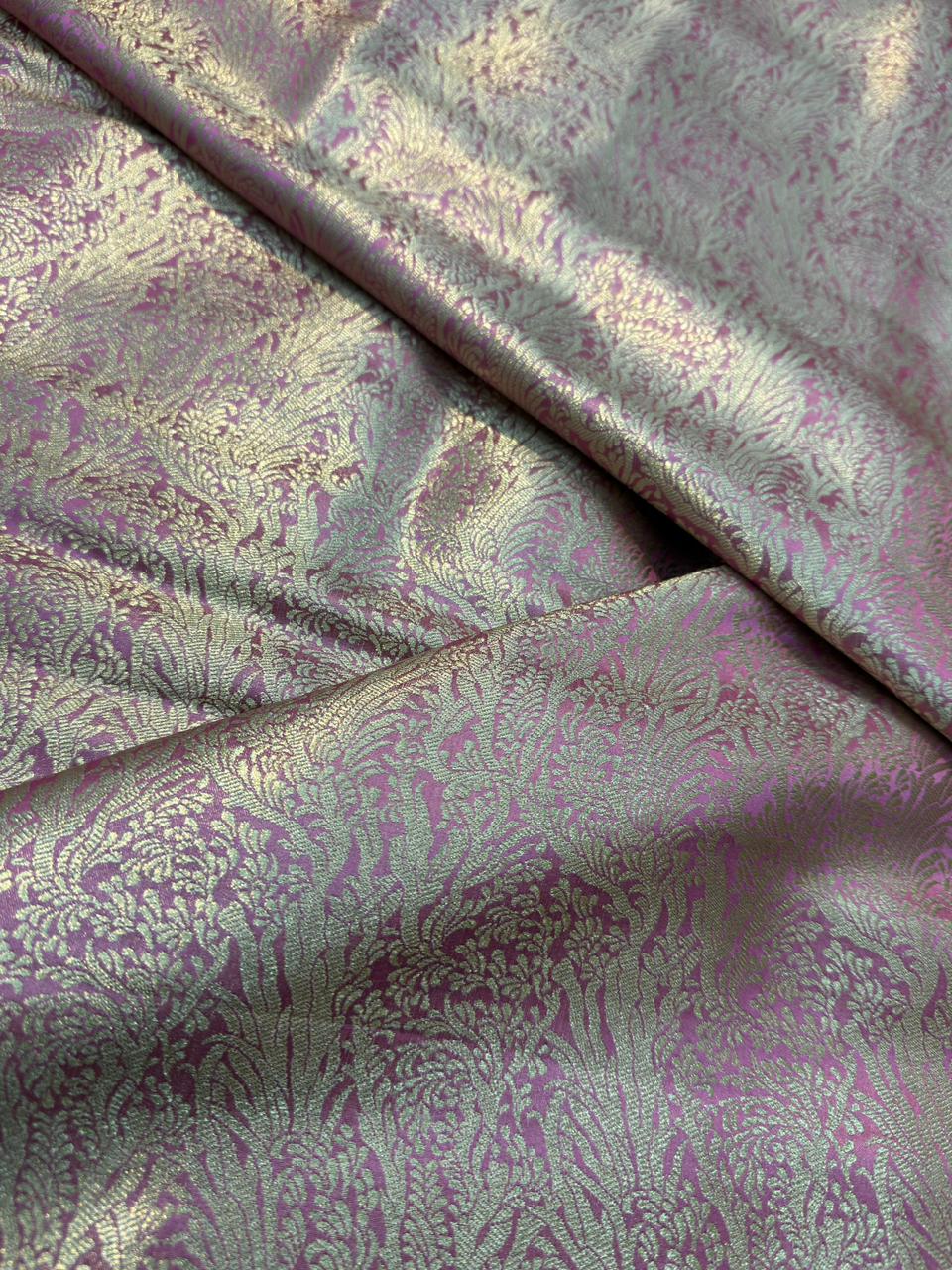 Pink Colour Blended Brocade Fabrics