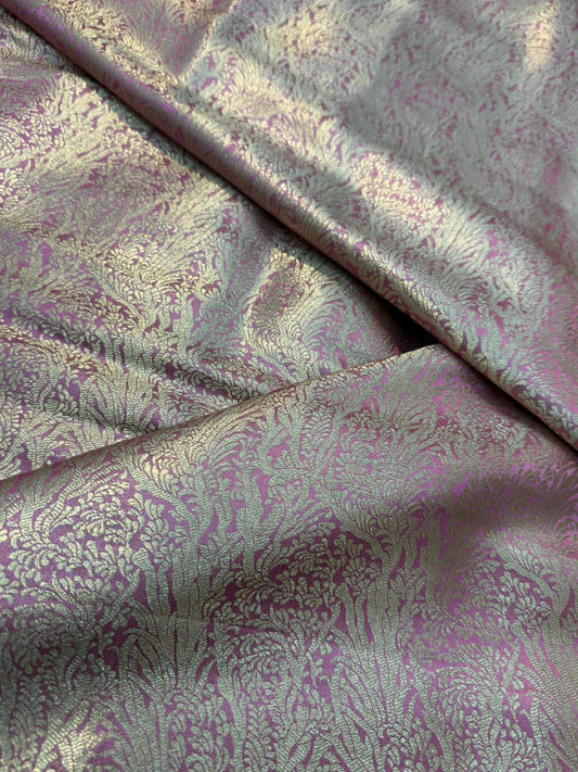 Pink Colour Blended Brocade Fabrics