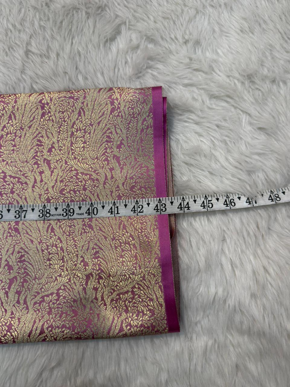 Pink Colour Blended Brocade Fabrics