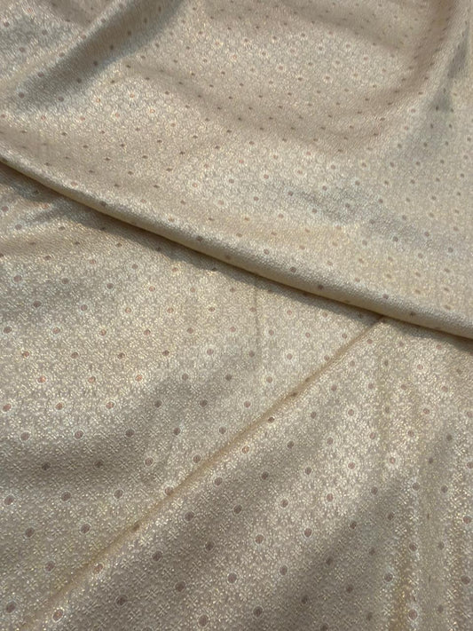 Beige Colour Pure Munga Silk Fabrics