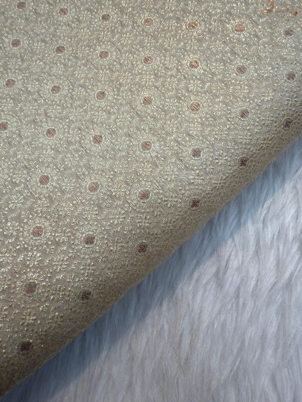 Beige Colour Pure Munga Silk Fabrics