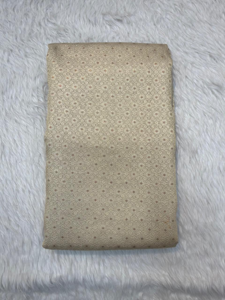 Beige Colour Pure Munga Silk Fabrics