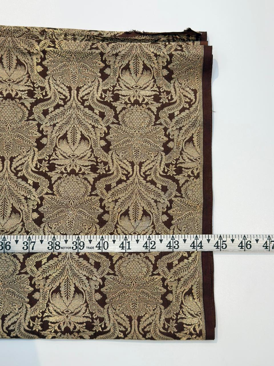 Pure Banarasi Brocade Chocolate Colour Fabrics