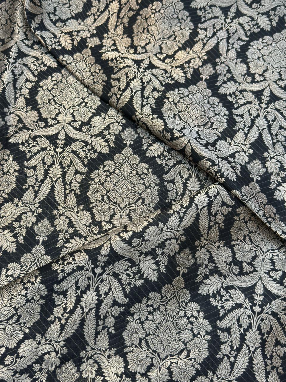 Pure Banarasi Brocade Black colour Fabrics