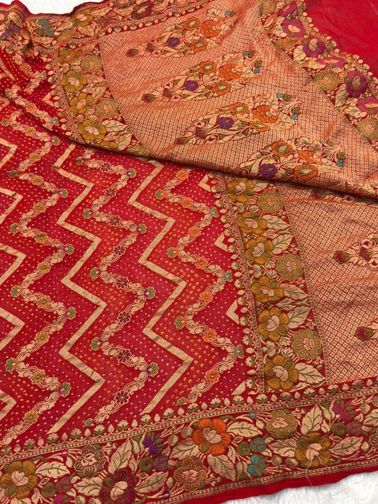 Red Colour Chiffon Dupatta