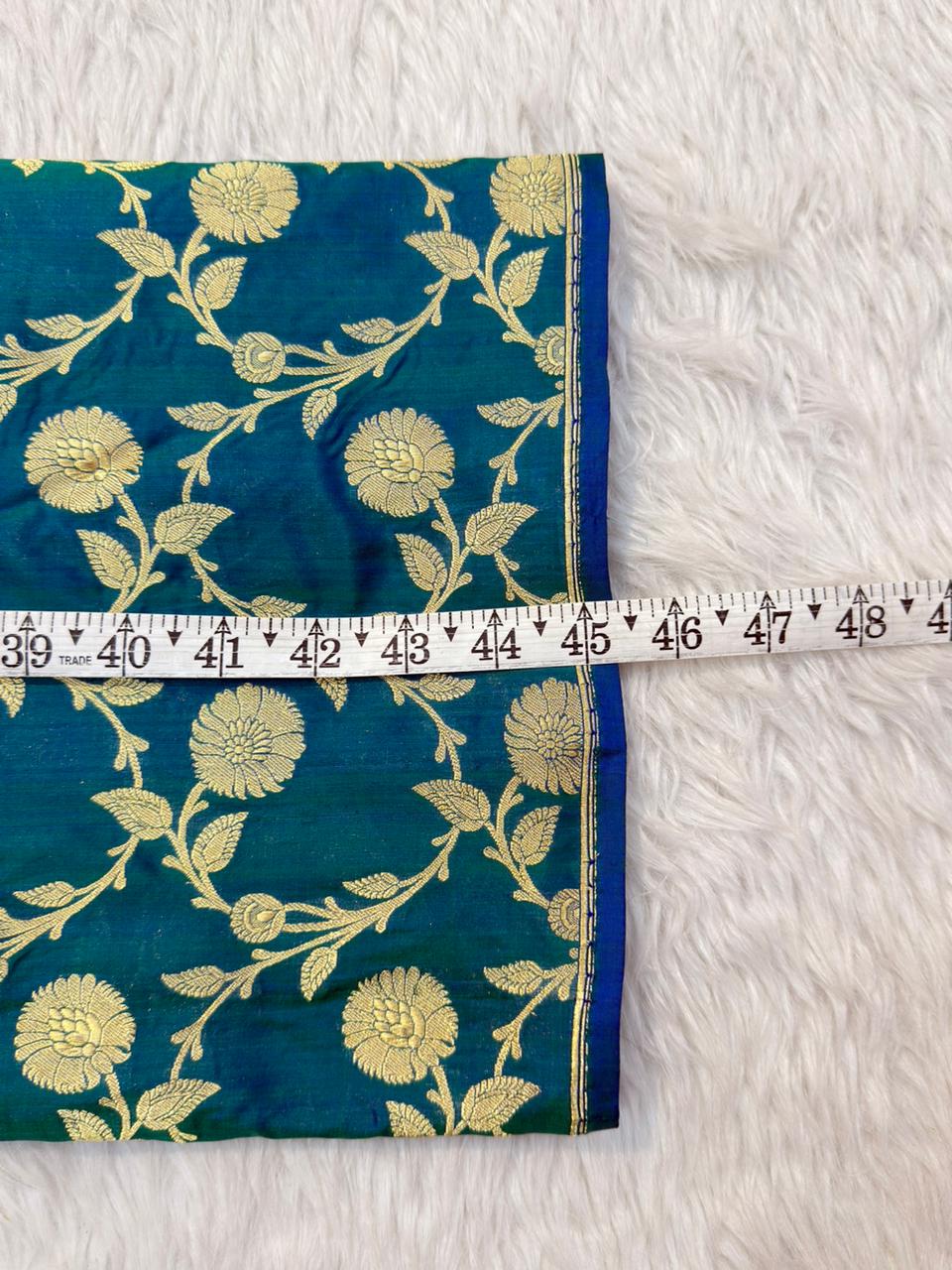 Handwoven Blue Colour Katan Silk Fabrics