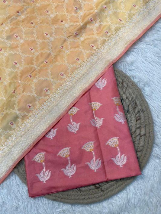 Pure Katan Pink Colour Suit Set