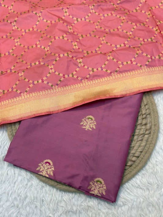 Pure Katan Mauve Colour Suit Set