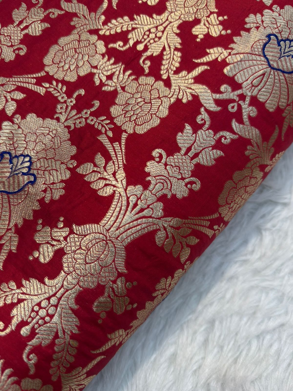 Pure Banrasi Brocade Red Colour Fabrics