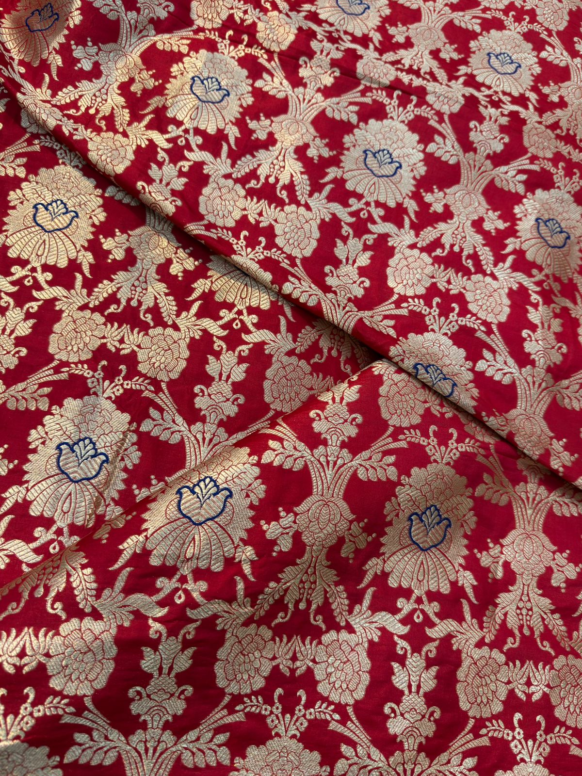 Pure Banrasi Brocade Red Colour Fabrics