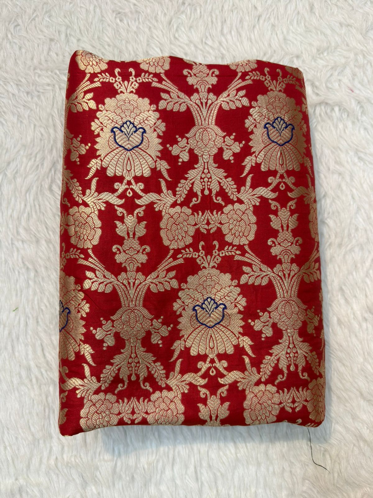 Pure Banrasi Brocade Red Colour Fabrics