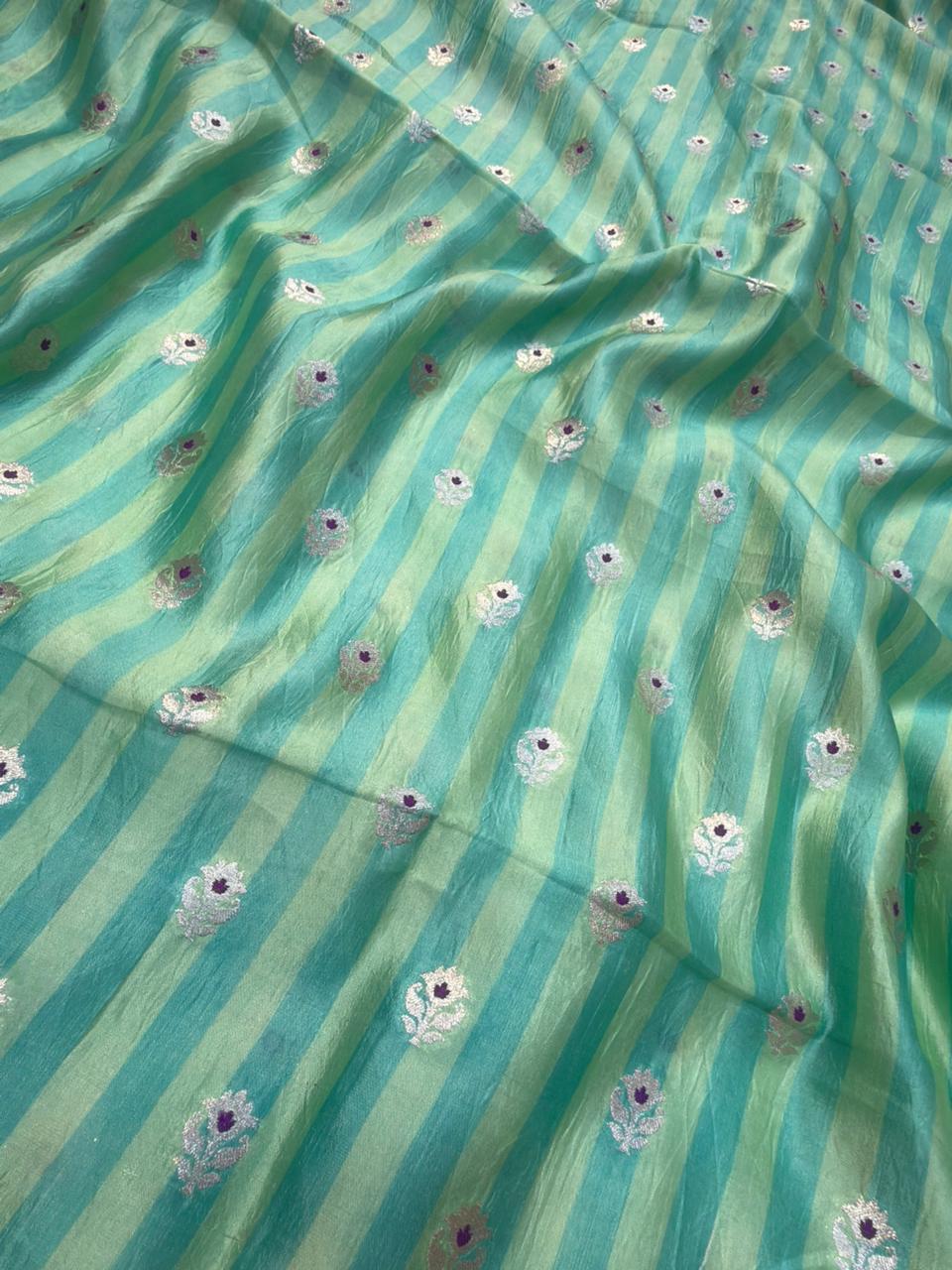 Green Colour Katan Silk Fabrics