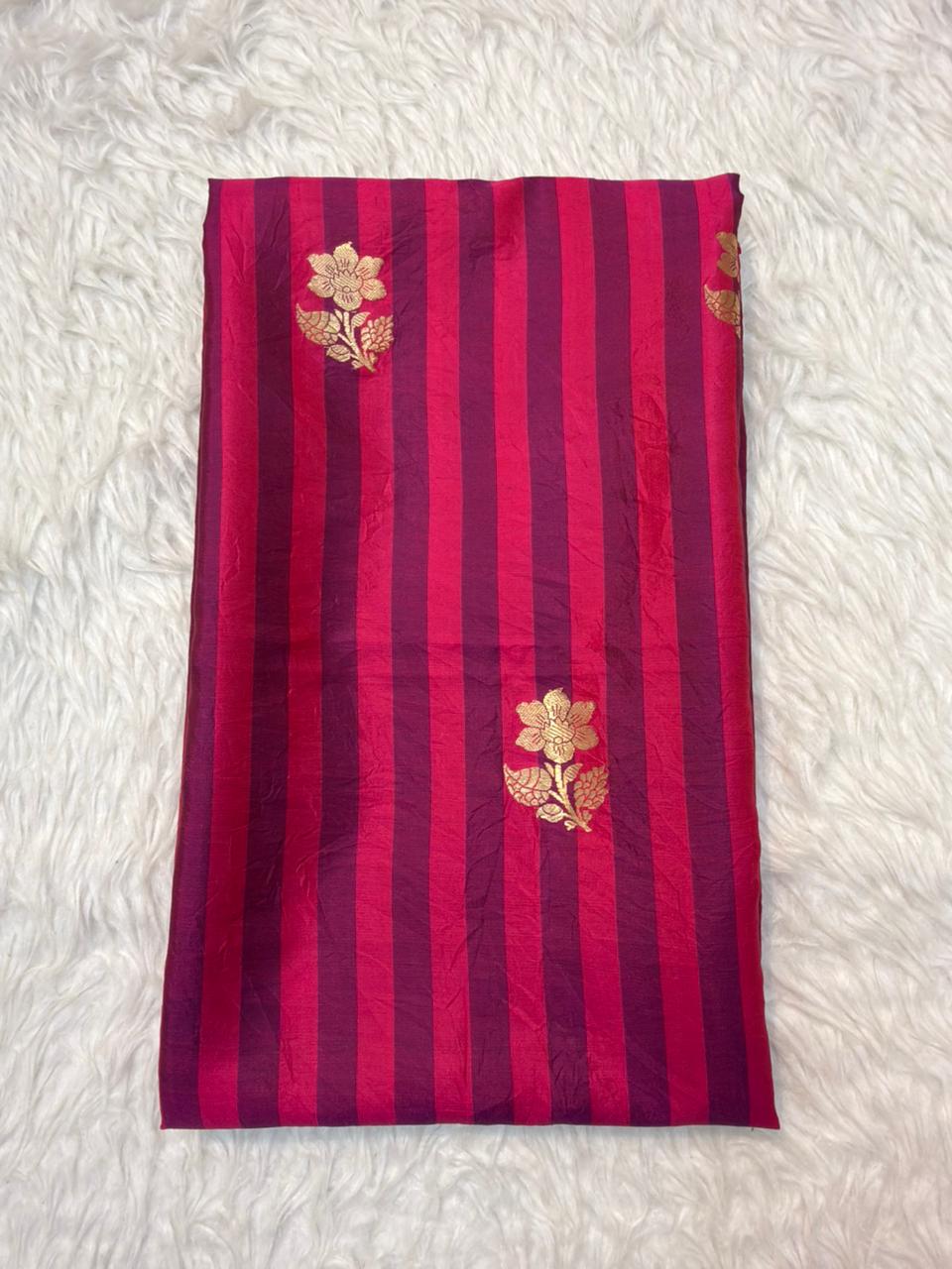Handwoven Rani Pink Colour Katan Silk Fabrics