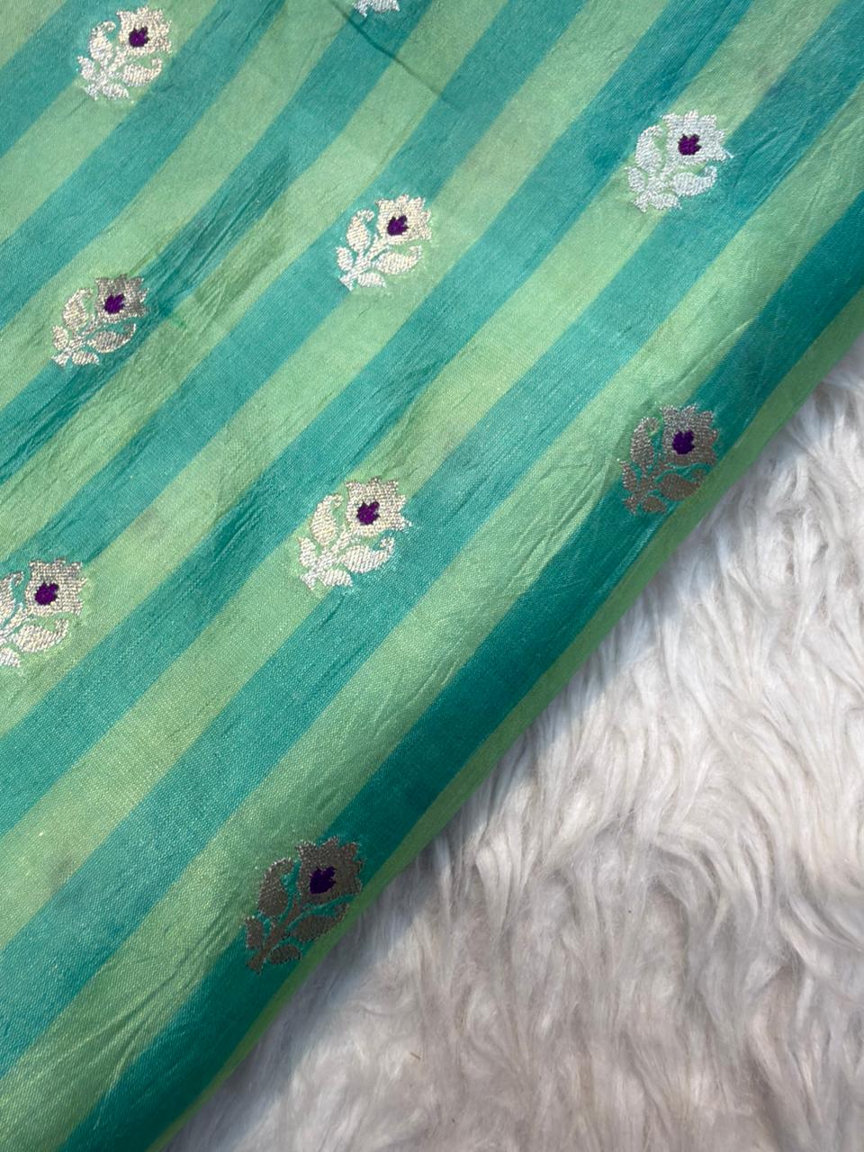Green Colour Katan Silk Fabrics