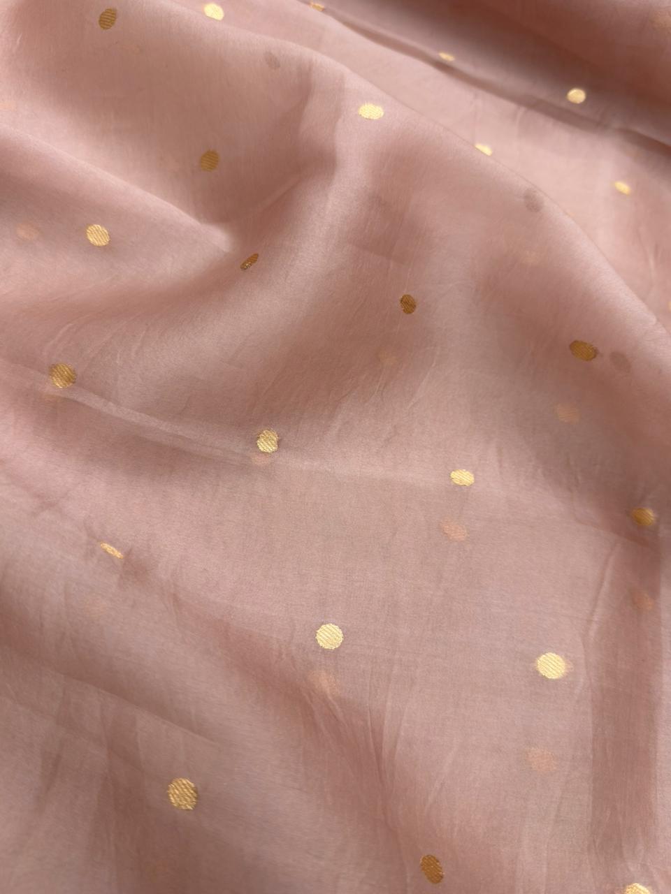 Handwoven Mauve Colour Organza Silk Suit Set