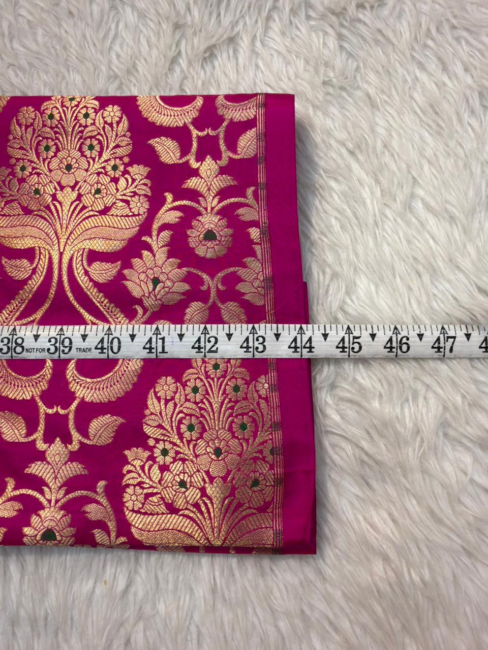Pure Banarasi Brocade Rani Pink Colour Fabrics