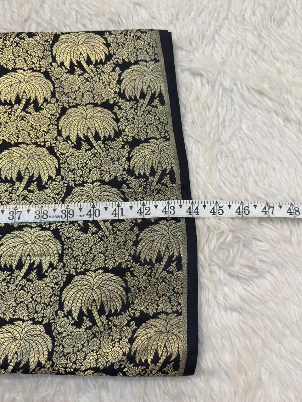 Pure Banarasi Brocade Black Colour Fabrics