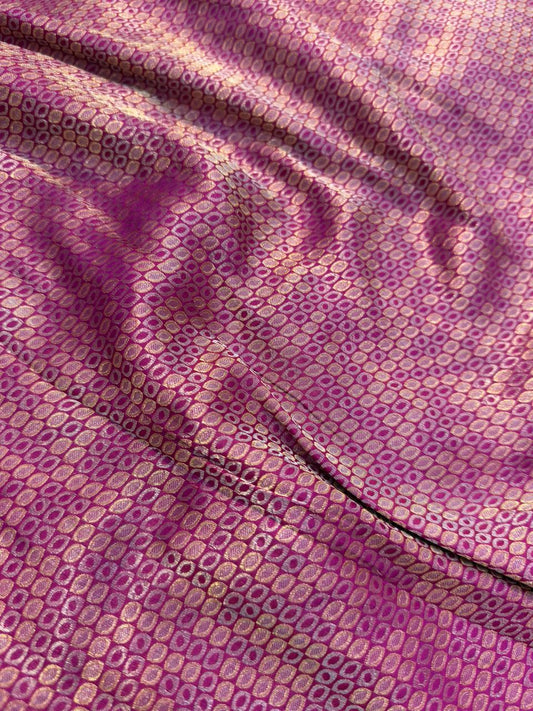 Pure Banarasi Brocade Rani Pink Colour Fabrics