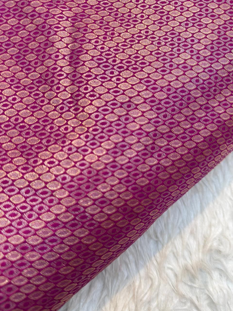 Pure Banarasi Brocade Rani Pink Colour Fabrics