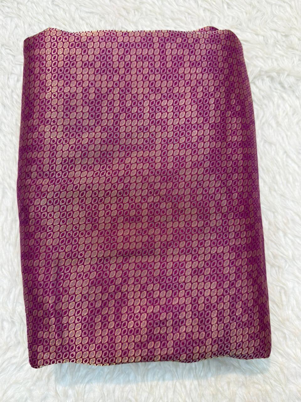 Pure Banarasi Brocade Rani Pink Colour Fabrics