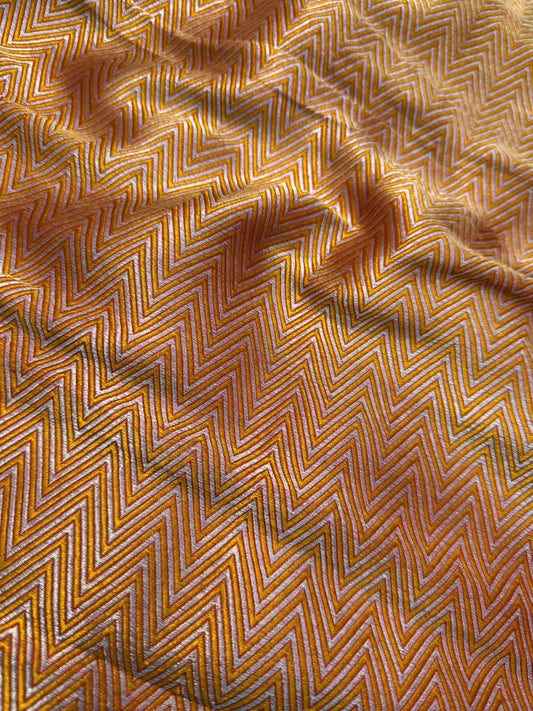 Pure Banarasi Brocade Rust Orange Colour Suit Set