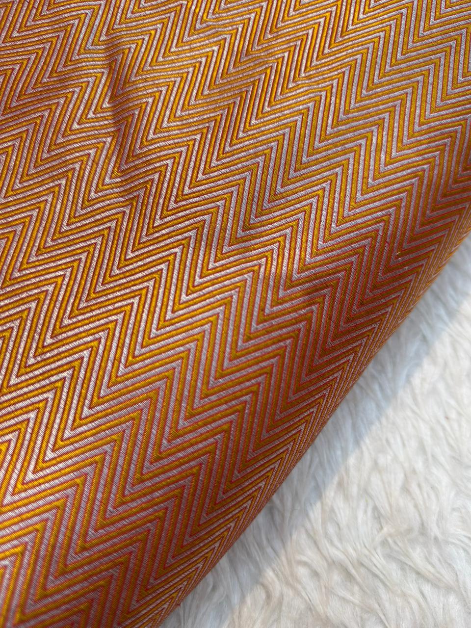 Pure Banarasi Brocade Rust Orange Colour Suit Set