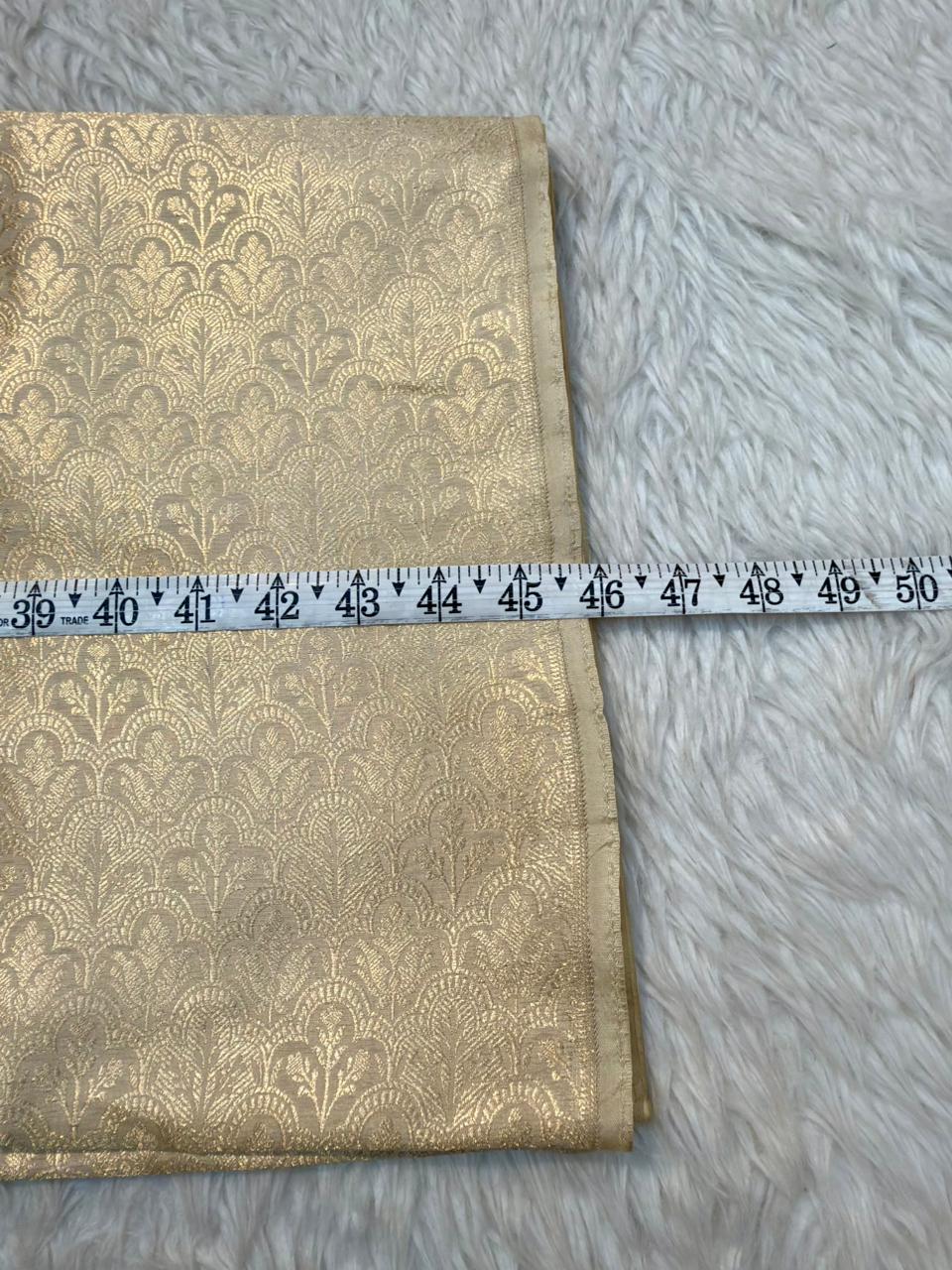Pure Banarasi Brocade Beige Colour Fabrics