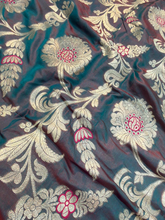 Pure Banarasi Brocade Muted Brown Colour Fabrics