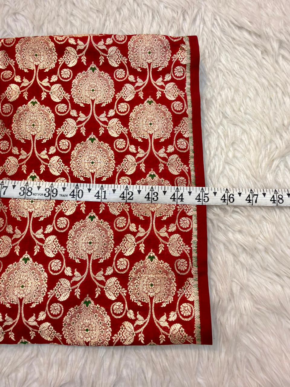 Pure Banarasi Brocade Red Colour Fabrics